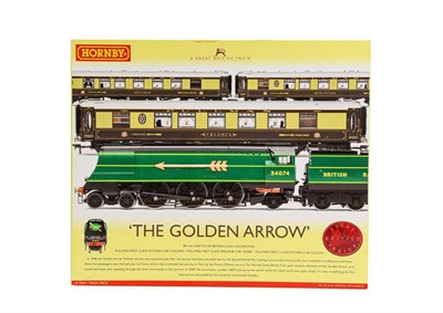 Lot 3225 - Hornby (China) OO Gauge R2369 The Golden Arrow Train Pack with Battle of Britain class...