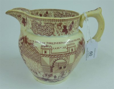 Lot 60 - A Staffordshire Pottery Jug, circa 1830, transfer printed in puce with ENTRANCE TO THE...