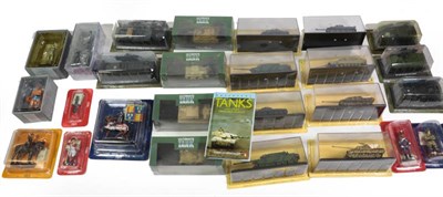 Lot 3262 - Atlas Ultimate Tank Models Panzer II, Sturmtiger, Fiat M13 and Panzer IV; Amer four US and one...