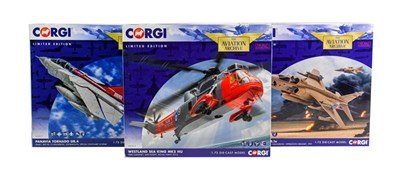 Lot 3271 - Corgi Aviation Archive 1:72 Scale Models AA33617 Panavia Tornado GR4, AA35414 SEPCAT Jaguar...