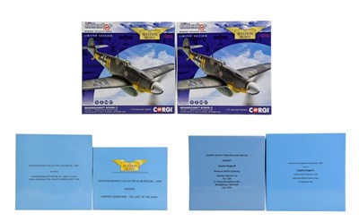 Lot 3290 - Corgi Aviation Archive 1:72 Scale WWII Group In White Box Outers 2xAA27102B Messerschmitt...