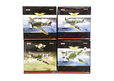 Lot 3293 - Corgi Aviation Archive 1:72 Scale WWII RAF Group AA36503 Hawker Typhoon Mk1B, AA31931...