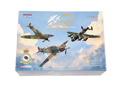 Lot 3313 - Corgi Aviation Archive AA39911 1:72 Scale Battle Of Britain Memorial Flight Set with Hawker...
