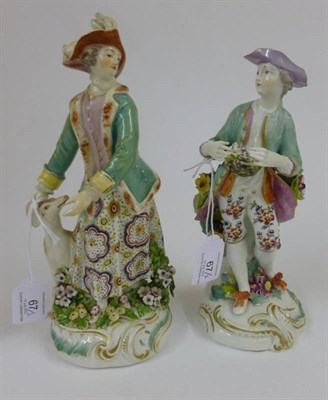 Lot 67 - A Pair of Chelsea Derby Porcelain Figures of a  Lady and Gentleman, circa 1775, she with...