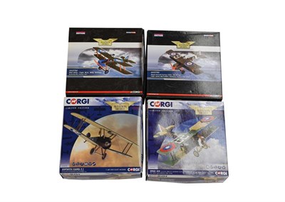 Lot 3330 - Corgi Aviation Archive Three WWI Aircraft AA38108 Sopwith Camel F1, AA37906 Spad VIII, AA37705...