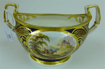 Lot 69 - A Derby Porcelain Twin-Handled Sucrier, circa 1810, painted in the style of Robert Brewer with...