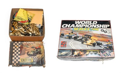 Lot 3394 - Scalextric Cars World Championship Set consisting of an Elf Renault, Lotus Honda and two Canon...