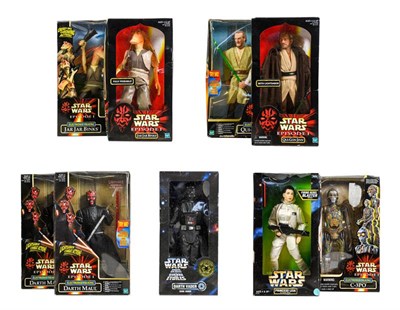 Lot 3400 - Star Wars Episode 1 Electronic Talking Models Jar-Jar Binks, Qui-Gon Jinn, 2xDarth Maul and...