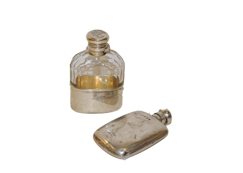 Lot 16 - A Victorian silver mounted glass spirit flask, by Charles James Fox, London, 1897, the glass...