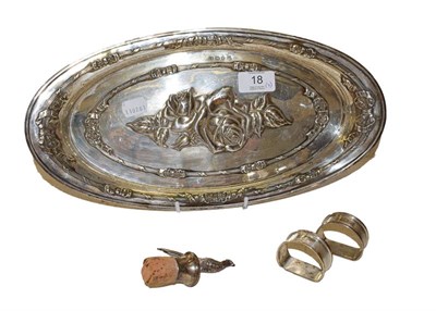 Lot 18 - A George V silver dressing table tray, by Charles Weale, Birmingham. 1912, oval stamped with...