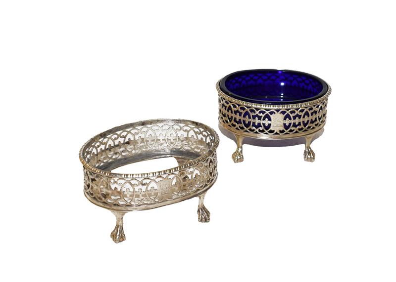 Lot 19 - Two George III silver salt cellars, by David and Robert Hennell, London, 1770 and 1771, each...