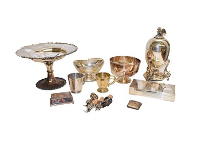 Lot 100 - A collection of assorted silver and silver plate, the silver comprising a Victorian silver bowl...
