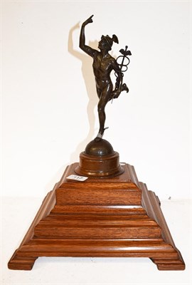 Lot 117 - A bronze statue of Mercury, another similar raised on wooden plinth, a composite model of a...