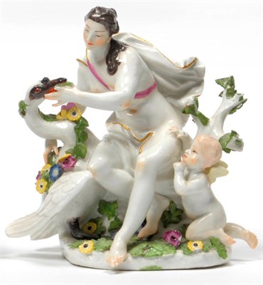 Lot 93 - A Meissen Group of Leda and the Swan, circa 1750, modelled by Johan Joachim Kaendler, as the...