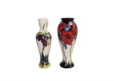 Lot 200 - A modern Moorcroft 'A more sacred place' pattern vase, M.C.C 285, 21.5cm and Persephone pattern...