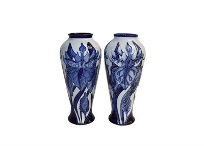 Lot 201 - Two modern Moorcroft Windrush pattern vase, designed by Debbie Hancock, 21cm (one is a trial)