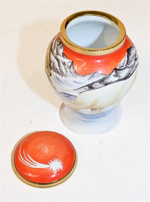 Lot 203 - Two modern Moorcroft Making Tracks pattern vases, designed by Fiona Bakewell, 7.5cm and 5cm