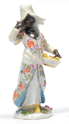 Lot 98 - A Meissen Porcelain Figure of a Blackamoor Girl, circa 1750, modelled by Peter Reinicke in...