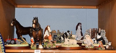 Lot 222 - Beswick and Border Fine Arts including Pinto Pony, skewbald gloss, Shire Mare with associated...