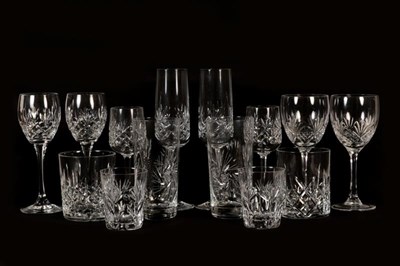 Lot 246 - A part suite of glassware, mainly Edinburgh crystal (two trays), together with a box of...