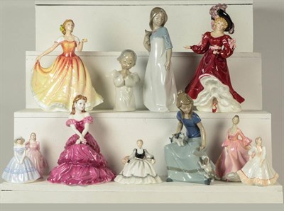 Lot 250 - Various figurines including Royal Doulton, Nao, Lladro and Coalport etc (11)