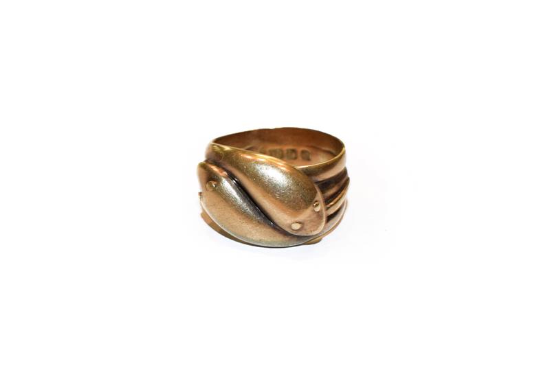 Lot 301 - An 18 carat gold snake ring, finger size N1/2