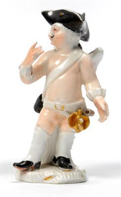 Lot 108 - A Wegely, Berlin Porcelain Figure of Cupid in Disguise, circa 1755, modelled by Ernst Heinrich...