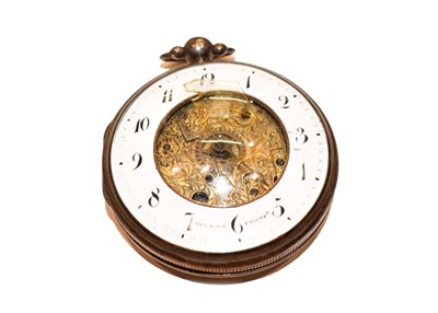 Lot 317 - A continental skeleton dial centre pocket watch, signed Meuron Comp, 19th century