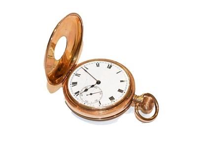 Lot 324 - A gold plated half hunter pocket watch, movement signed Rolex