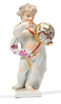 Lot 109 - A Meissen Porcelain Figure of a Putto, circa 1755, modelled by Johann Joachim Kaendler, allegorical