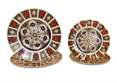 Lot 368 - A pair of Royal Crown Derby circular plates, 27cm diameter together with another smaller...