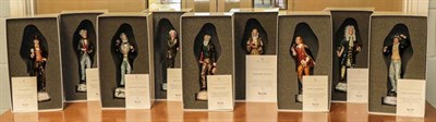 Lot 370 - A set of nine boxed Royal Doulton figures of the pioneers collection, Ludwig Von Beethoven,...