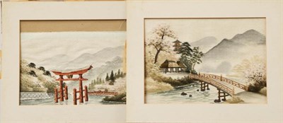 Lot 395 - Various decorative textiles and a Japanese musical album