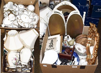 Lot 414 - Three boxes of assorted including Spode Sherbourne part dinner and coffee service, Tuscan...