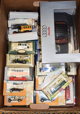 Lot 419 - Three boxes of Diecast model cars, mainly boxed, including Matchbox, Lledo, Corgi (three boxes)