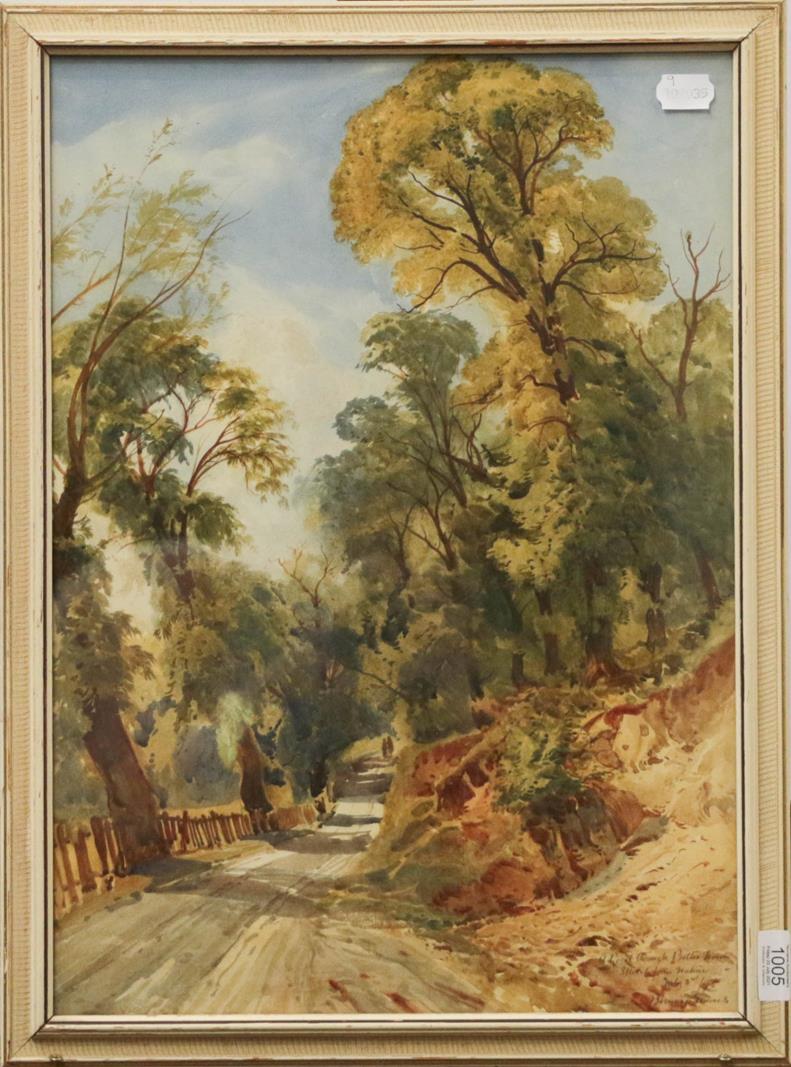 Lot 1005 - Bernard Evans (19th/20th century), A road through Bolton Woods, A Sketch from Nature, signed...