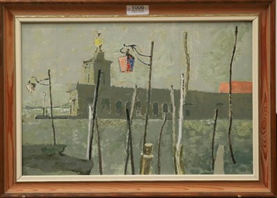 Lot 1006 - David Reeve Fowkes (20th century) By Harry's Bar, The Dogana, signed oil on board, dated 1987...