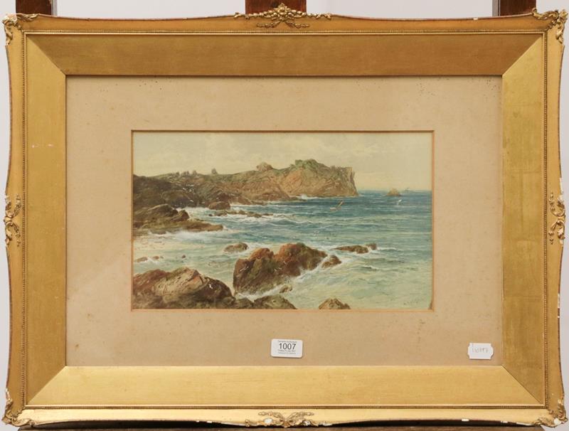 Lot 1007 - William Henry Vernon (19th/20th century) View of the coast, signed watercolour, 22cm by 37cm