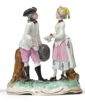 Lot 126 - A Frankenthal Porcelain Figure Group Allegorical of Winter, 1777, modelled by Karl Gottlieb Lück
