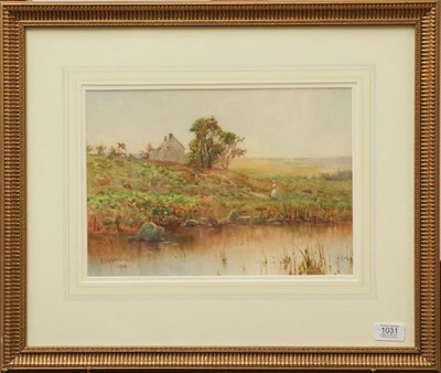Lot 1031 - Frank A Goodwin (fl. 1887-1907) Country landscape, signed and dated 1898 watercolour, 24cm by...