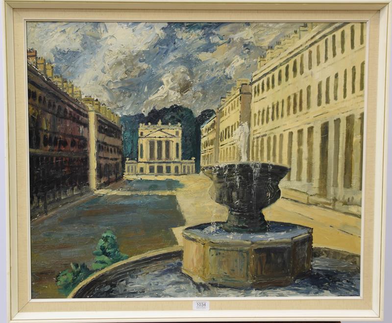 Lot 1034 - John Bowes RCA, 20th Centurty, A view of Haultney street, Bath and the Holburne museum, signed...