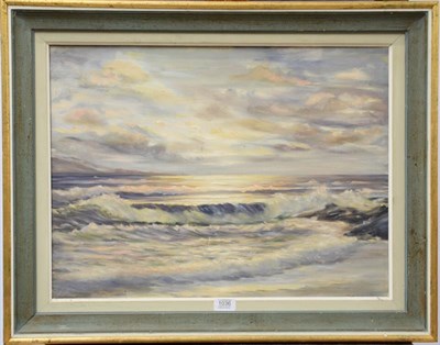 Lot 1036 - British school (20th century) ''Fast Tide'', oil on canvas, inscribed verso ''painted for...