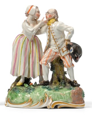Lot 128 - A Frankenthal Porcelain Figure Group, circa 1770, modelled Karl Gottlieb Lück, as a young...