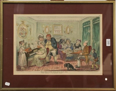 Lot 1049 - After James Gillray, George Cruikshank, William Hogarth 18th / 19th century prints to include a...