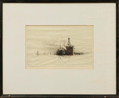 Lot 1051 - After Norman Wilkinson and Carol Wyllie, etchings of shipping together with various other...