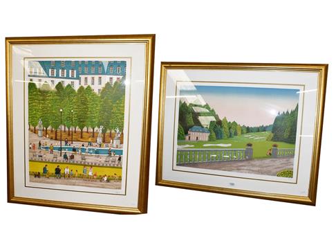 Lot 1064 - After Francois 'Fanch' Ledan (French, b. 1949) artist proof of a golf course and a further print by