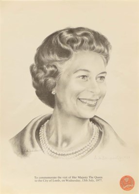 Lot 1067 - Two works of Royal interest, signed and dated 1987 together with a print of Prince Charles with...