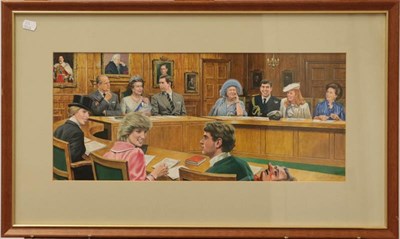Lot 1067 - Two works of Royal interest, signed and dated 1987 together with a print of Prince Charles with...