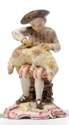 Lot 131 - A Frankenthal Porcelain Figure of a Shepherd, circa 1760, possibly modelled by Johann Friedrich...