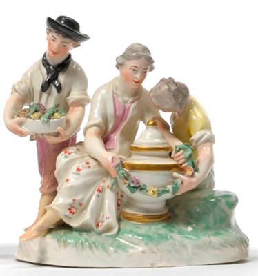 Lot 132 - A Frankenthal Porcelain Figure Group, 1778, modelled possibly by Adam Bauer, with two girls sitting